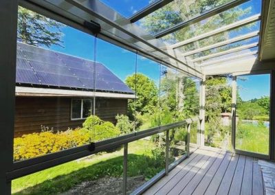 Techo Fijo y Cortina de Cristal sin Perfiles